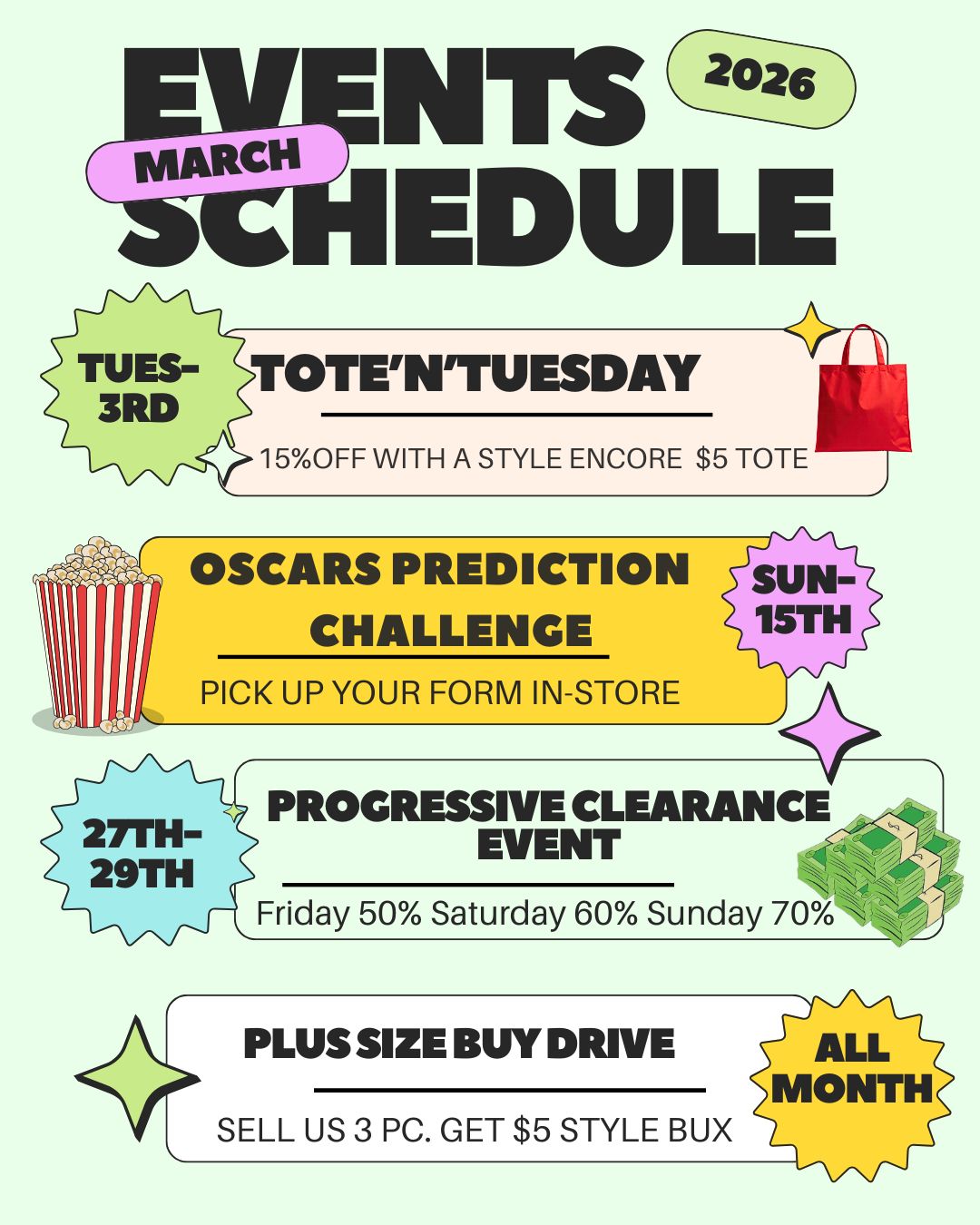 March calendar of events